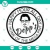 Johnny Depp SVG file with "Happy Hour All Day Home of the Mega Pint" design, perfect for crafting and fan projects.