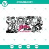 JoJo's Bizarre Adventure 16oz Libbey Can Glass Wrap SVG Images featuring anime characters and designs for craft projects.