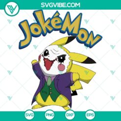 Joker Pikachu SVG for Cricut, digital file with PNG, DXF, EPS formats. Fun design for crafting.