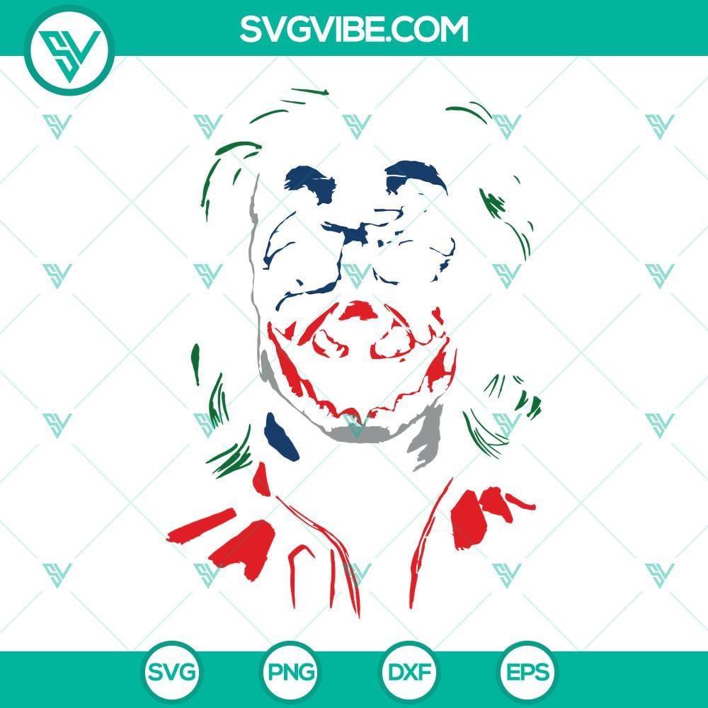 Joker SVG, Joker Batman DC SVG PNG DXF EPS Cricut Creepy Joker Batman DC SVG File for Cricut with PNG, DXF, EPS formats. Perfect for Halloween crafts and DIY projects.