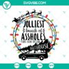 Funny and edgy "Jolliest Bunch of Assholes This Side of the Nuthouse" SVG files, for holiday-themed crafts and projects.