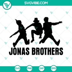 Jonas Brothers band SVG file with Nick Joe Kevin Jonas images, pop music SVG design for crafts and projects.