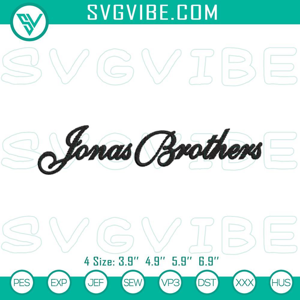 Jonas Brothers Embroidery Design Files Jonas Brothers embroidery design for music fans, instant digital download - music-themed needlework pattern featuring the band's logo and name.