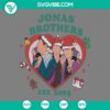 Jonas Brothers Est 2005 Christmas SVG File featuring the band with Santa hats, SVG download for holiday crafting projects.