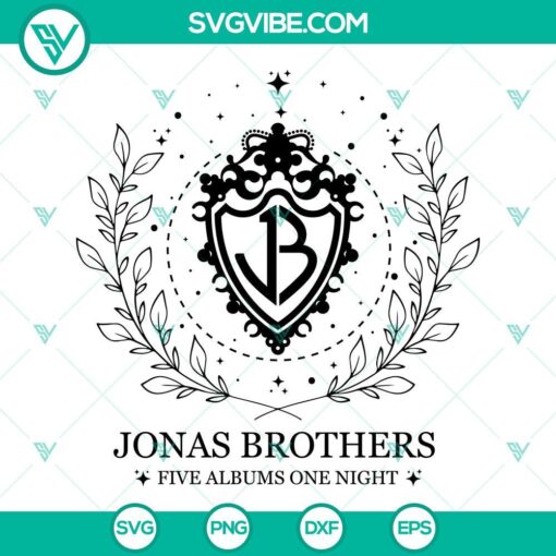 Jonas Brothers 2023 Five Albums SVG Files - Collection of digital designs for crafting featuring Jonas Brothers' music albums.