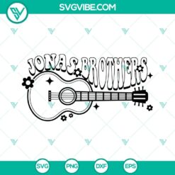 Jonas Brothers guitar themed SVG files in DXF, EPS, and PNG formats for download. Ideal for crafts and printing.