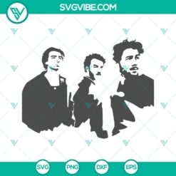 Jonas Brothers SVG files for Cricut with Nick, Kevin, and Joe in PNG, DXF, and EPS formats. Ideal for DIY crafts and projects.