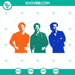 Jonas Brothers SVG digital download - Nick, Kevin, and Joe. High-quality PNG images for crafting. Perfect for fans and projects.