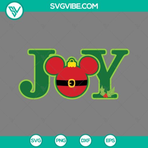 Joy Mickey Santa Disney Christmas SVG file for download, featuring festive holiday design with Disney's iconic character.