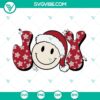 Joy Santa Smiley Face and Christmas Snowflakes SVG File with festive design for holiday crafts and decorations.