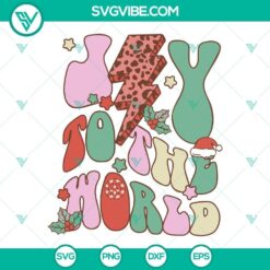 Joy To The World Leopard Print Lightning Bolt SVG Image, Joy To The