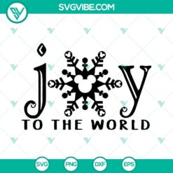 Joy to the World Mickey Mouse Snowflake SVG for Christmas, featuring festive designs with joy SVG files for download.