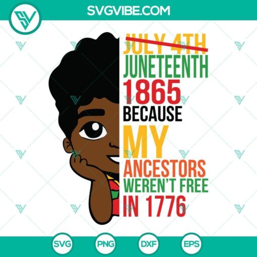 Juneteenth 1865 SVG - Download design celebrating freedom for ancestors, not in 1776. Perfect for Juneteenth celebrations.