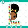 Peekaboo Afro Girl Juneteenth 1865 SVG with unique design and bold colors, celebrating Juneteenth holiday.