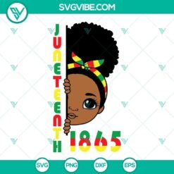 Peekaboo Afro Girl Juneteenth 1865 SVG with unique design and bold colors, celebrating Juneteenth holiday.