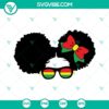 Juneteenth Afro girl wearing sunglasses in SVG format, celebrating black pride and cultural heritage, vibrant and stylish design.