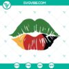 Juneteenth Afro Lips SVG for Black History Month celebration, featuring colorful African pattern on lips design.
