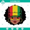 Juneteenth themed SVG of a stylish Black girl with an Afro hairstyle wearing a cap. Perfect for digital download.