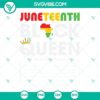 Juneteenth Black Queen Nutrition Facts and 1865 Typography SVG design for celebration.