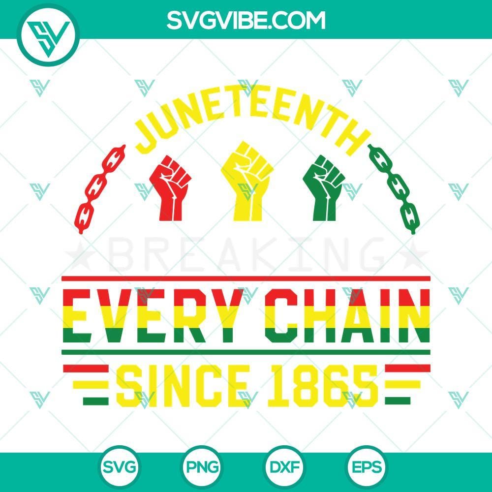 juneteenth-breaking-every-chain-since-1865-svg-black-freedom-day-svg-independence-day-svg-juneteenth-svg-9-mockup.jpg Juneteenth Breaking Every Chain Since 1865 SVG design with text "Black Freedom Day" in patriotic colors.