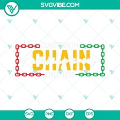 Juneteenth Breaking Every Chain design SVG for Cricut crafts, downloadable in PNG, DXF, and EPS formats since 1865.