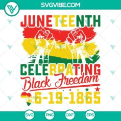 Juneteenth celebration SVG file with Black Freedom theme, ideal for crafting and designing Juneteenth-themed projects.