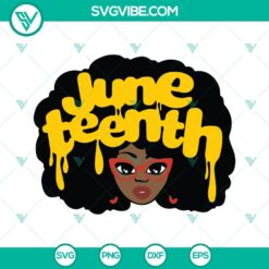 Juneteenth drip black woman SVG cut files for Cricut, silhouette machines. Unique design celebrating Black heritage and freedom.