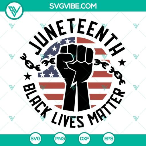 Juneteenth Black Lives Matter SVG showing fist raised in solidarity, ideal for Juneteenth designs and activism.