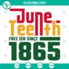 Juneteenth Free Ish Since 1865 SVG Image with Black History and Afro SVG Image featuring empowering and colorful design.
