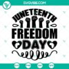 Juneteenth Freedom Day Fist Hand SVG with 1865 Juneteenth SVG Files in Black, ideal for celebrating Juneteenth events online.