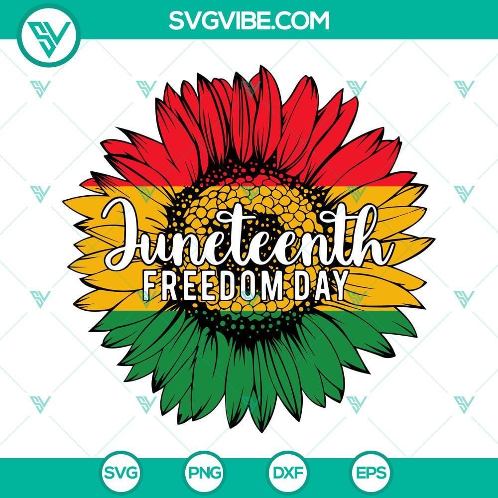 juneteenth-freedom-day-sunflower-svg-black-history-svg-black-lives-matter-svg-freedom-since-1865-svg-png-dxf-eps-2-mockup.jpg Juneteenth Freedom Day Sunflower SVG celebrating Black History, available for download.
