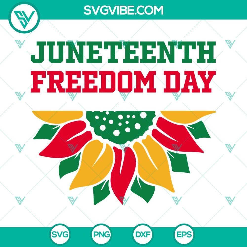 juneteenth-freedom-day-svg-sunflower-africa-svg-african-american-holiday-svg-freeish-1865-svg-png-dxf-eps-4-mockup.jpg Juneteenth Freedom Day SVG with Sunflower Africa design, perfect for African-themed crafts and decorations.