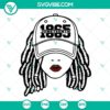 Juneteenth themed girl with locs hair in 1865 style SVG download, ideal for Juneteenth celebrations and designs.