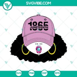 Juneteenth celebration SVG of a black girl in 1865, perfect for crafting projects.
