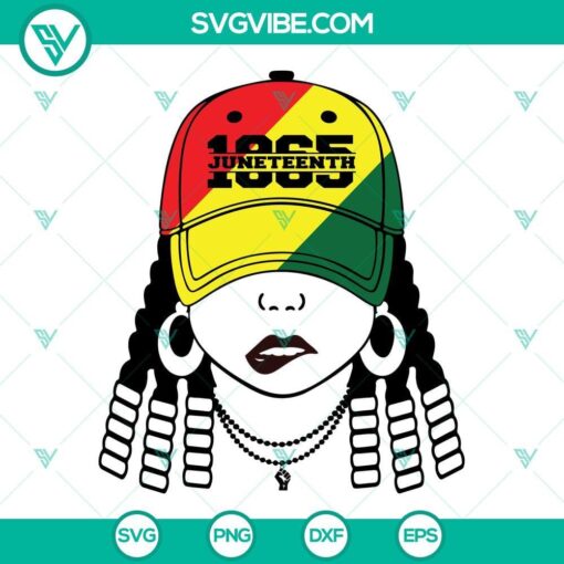 Juneteenth 1865 SVG file with Black Girl design for Juneteenth celebration, girl power SVG images