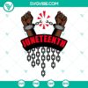 Juneteenth hand with broken chain SVG images for Black Freedom celebration, ideal for digital use.