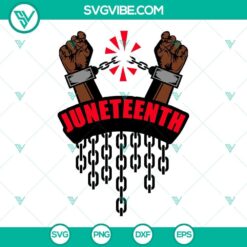 Juneteenth hand with broken chain SVG images for Black Freedom celebration, ideal for digital use.