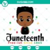 Juneteenth Little Black Boy Svg celebrating freedom with "Juneteenth Free-ish Since 1865" text on a digital design.