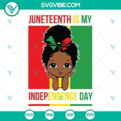 Juneteenth Peekaboo Girl SVG files featuring the text "Juneteenth Is My Independence Day", perfect for celebrating Juneteenth.