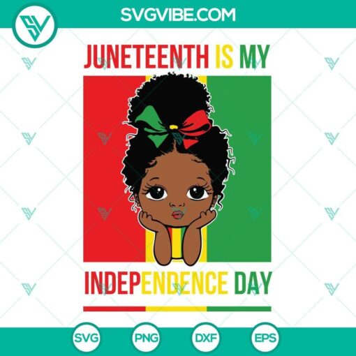 Juneteenth Peekaboo Girl SVG files featuring the text "Juneteenth Is My Independence Day", perfect for celebrating Juneteenth.