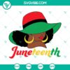Juneteenth-themed sun hat SVG depicting an Afro woman, part of Black History SVG downloads.
