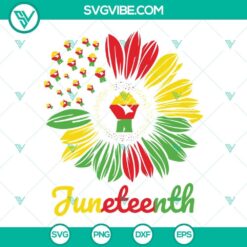 Juneteenth sunflower fist SVG celebrating Black History, Juneteenth themed graphic design for digital use.