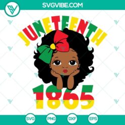 Juneteenth SVG file featuring a cute Black girl design to celebrate Juneteenth 1865. Perfect for crafting projects and digital designs.
