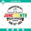 Juneteenth SVG with Emancipation Day and Black American Freedom design for digital use.