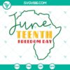 Juneteenth SVG files with Africa map - Black History design for freedom day celebration. SVG download for crafts and projects.