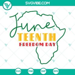 Juneteenth SVG files with Africa map - Black History design for freedom day celebration. SVG download for crafts and projects.