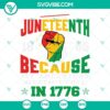 Juneteenth 1865 SVG File celebrating freedom for ancestors with bold text design. Perfect for Juneteenth celebrations.