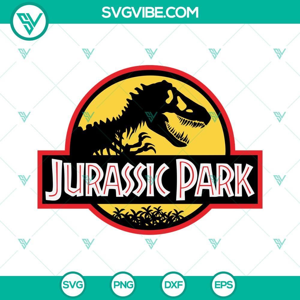 Jurassic Park SVG PNG DXF EPS Cut Files For Cricut Silhouette Jurassic Park themed SVG images, PNG, DXF, and EPS cut files for Cricut and Silhouette machines.