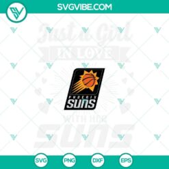 Phoenix Suns SVG files featuring a girl in love with the Suns, downloadable for crafting projects.
