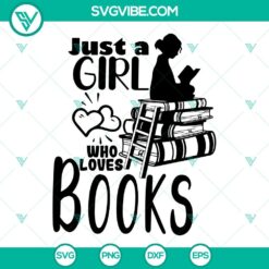 Feminine book lover SVG design, perfect for library enthusiasts.